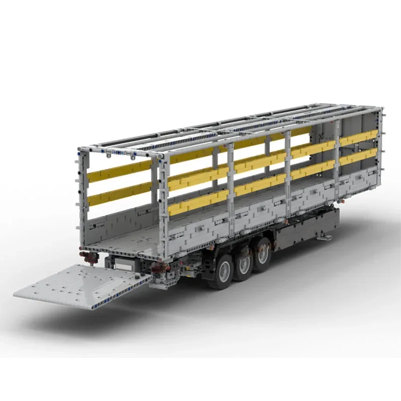 Combined  XF 460 + Trailer with Extrusion MOC-33481 MOC-74128 MOC-72991 Trailer Truck Heavy Container Truck Building Block Toys