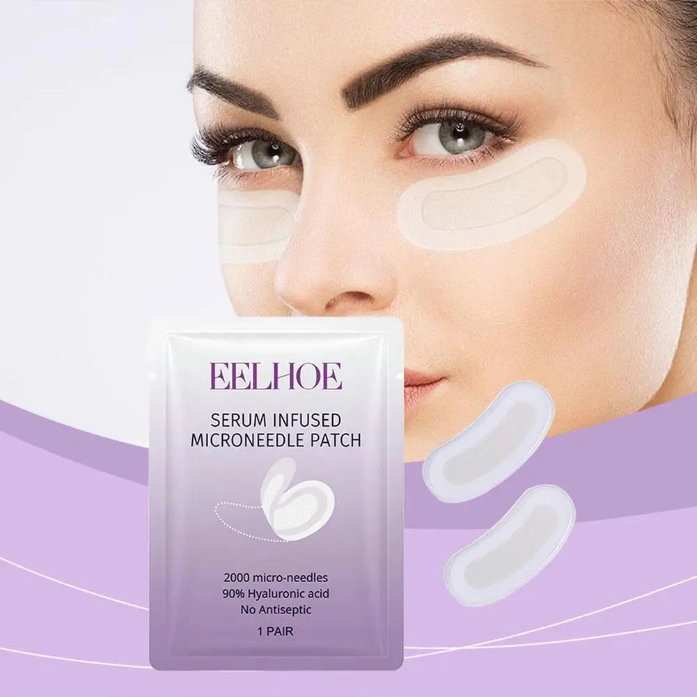 1/2/3PCS Microneedle Collagen & Hyaluronic Acid Eye Patch Smoothing & Moisturizing Under-Eye Care