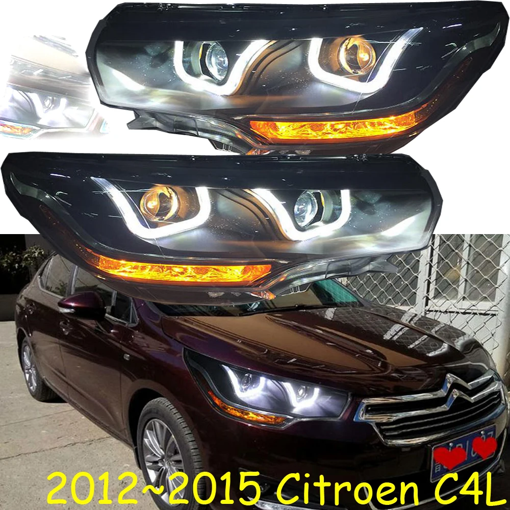 HID,2012~2015,Car Styling,Citroe C4L Headlight,Elysee,xsara,c4 picasso,c5,zx,c-quatre,c-triomphe;C4L head lamp