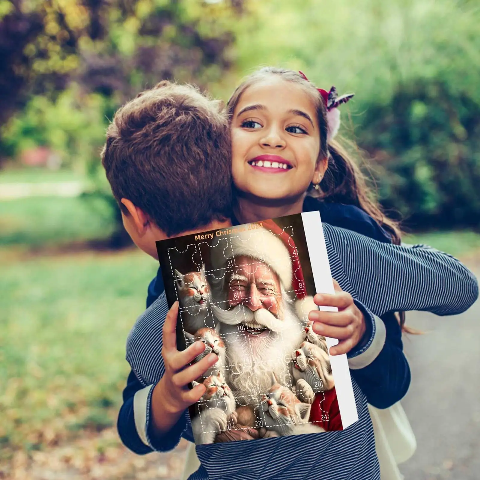 تقويم قدوم القط الأكريليك ثنائي الأبعاد - تقويم العد التنازلي لعيد الميلاد لمدة 24 يومًا مع ألعاب القطط، هدية مفاجئة للعطلات الممتعة للأطفال #4