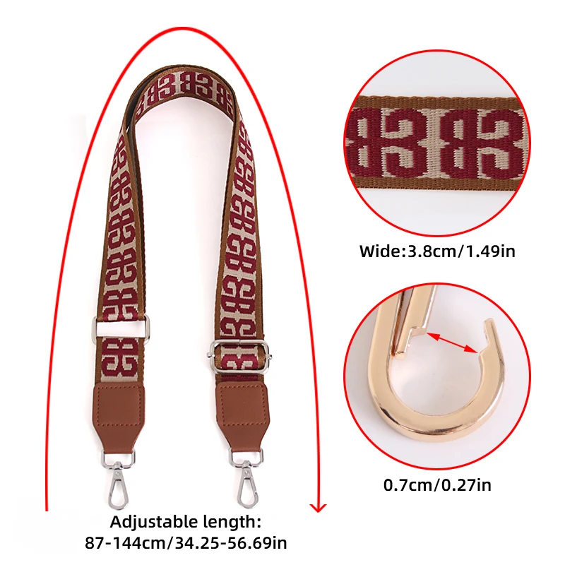 Women Handbag Straps for Crossbody Adjustable Bag Accessories Belt For Bag Accessories  Belt Wide Nylon Shoulder Bag Straps