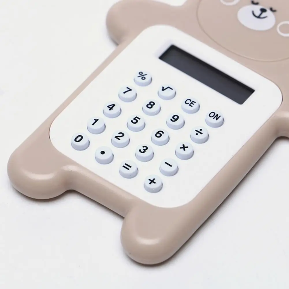 Mini Urso Digit Calculator, Portátil, Escola Primária, 8 Display, Desenhos animados, Bonito, Criativo, Material de escritório