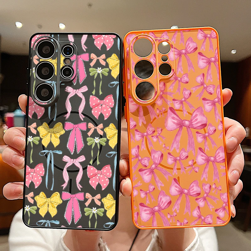 Schleifenmuster Magnetische Handyhülle für Samsung Galaxy S26 S25 S24 S23 Ultra S25 S24 FE A57 A56 A37 A17 A55 A16 A36 A15 A54 Cover