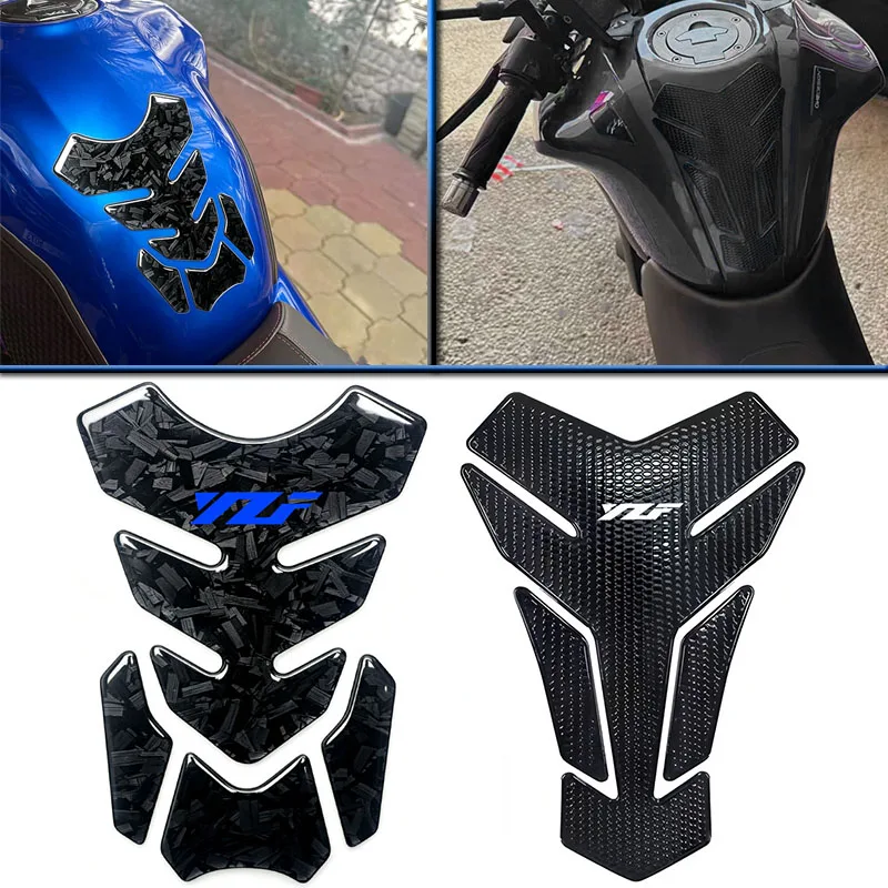 3D Carbon-look Motorcycle Tank Pad Protector Decal Stickers Case Fit For YZF R1 R3 R15 R6 600 R125 1000 YZF R3 YZF R6
