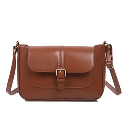 Brown Crossbody Messenger Bag For Women Leather Shoulder Bags For Ladies Medium Size Square Retro Designer Handbags 2022 Trend