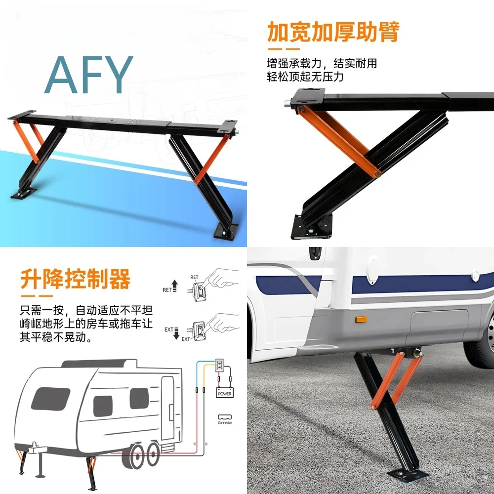 Electric RV Jack Outriggers for Trailer Automatic Support Legs Parking Stabilizer Lift Hand Crank 2 Ton Heavy Duty Leveling