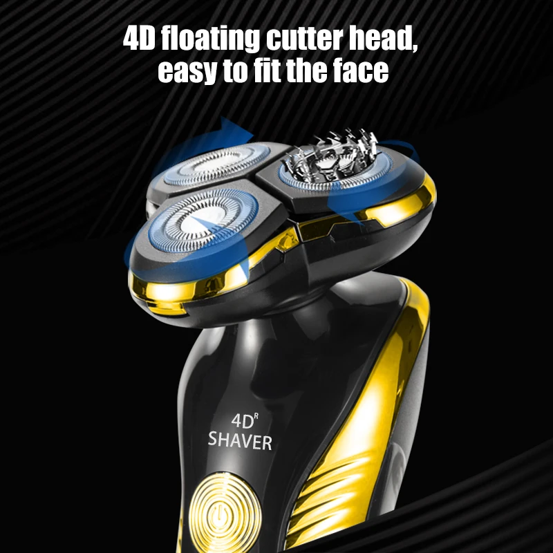 Alat Cukur Elektrik untuk Pria Dapat Diisi Ulang Pisau Cukur Elektrik USB 3 Pisau Mesin Cukur Tahan Air Portabel Alat Cukur Listrik ZOZEN