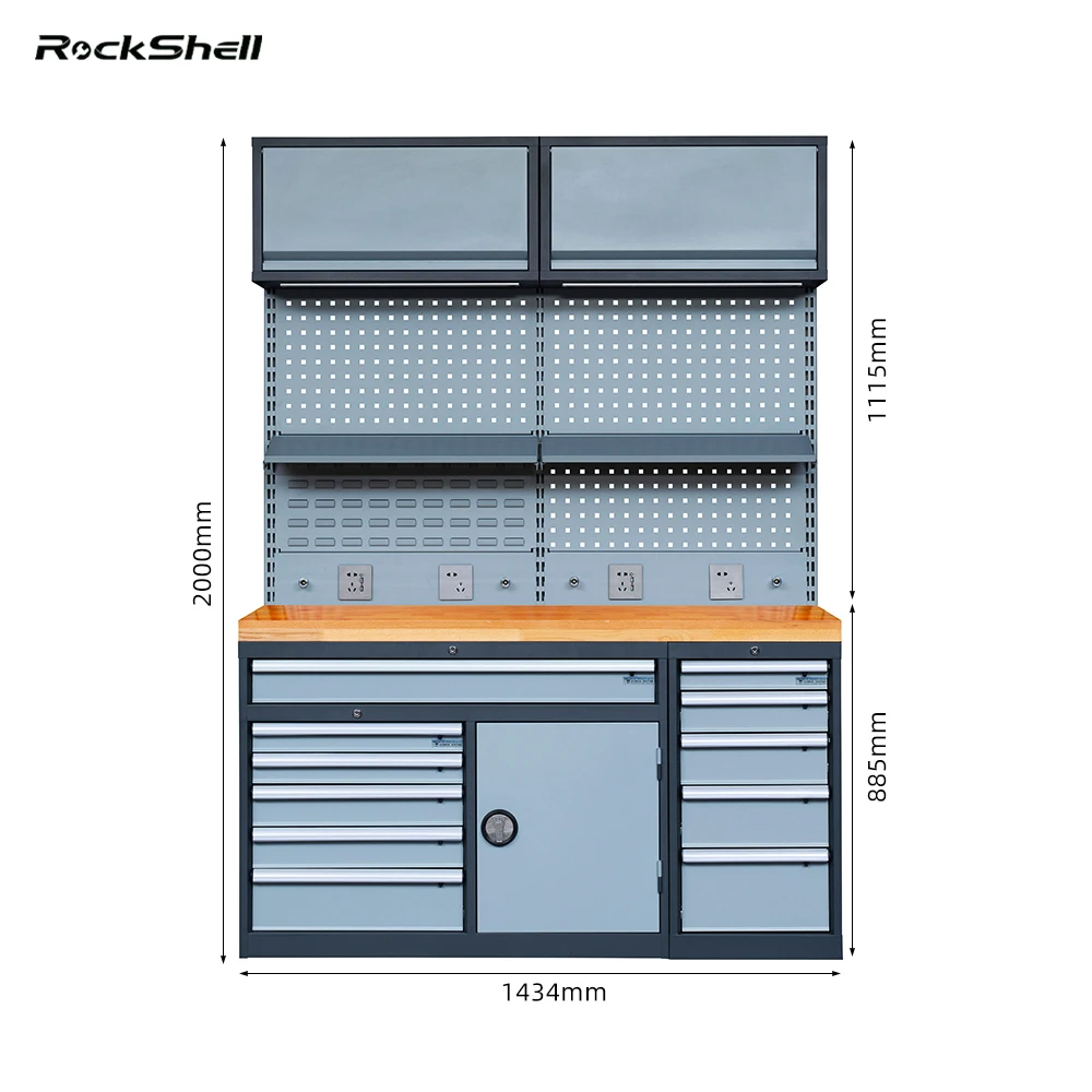 Heavy Duty Workshop Trolley Work Bench Tool Cabinet Customizable OEM/ODM/ OBM Cold Rolled Steel Powder Coated 1000kg Capacity