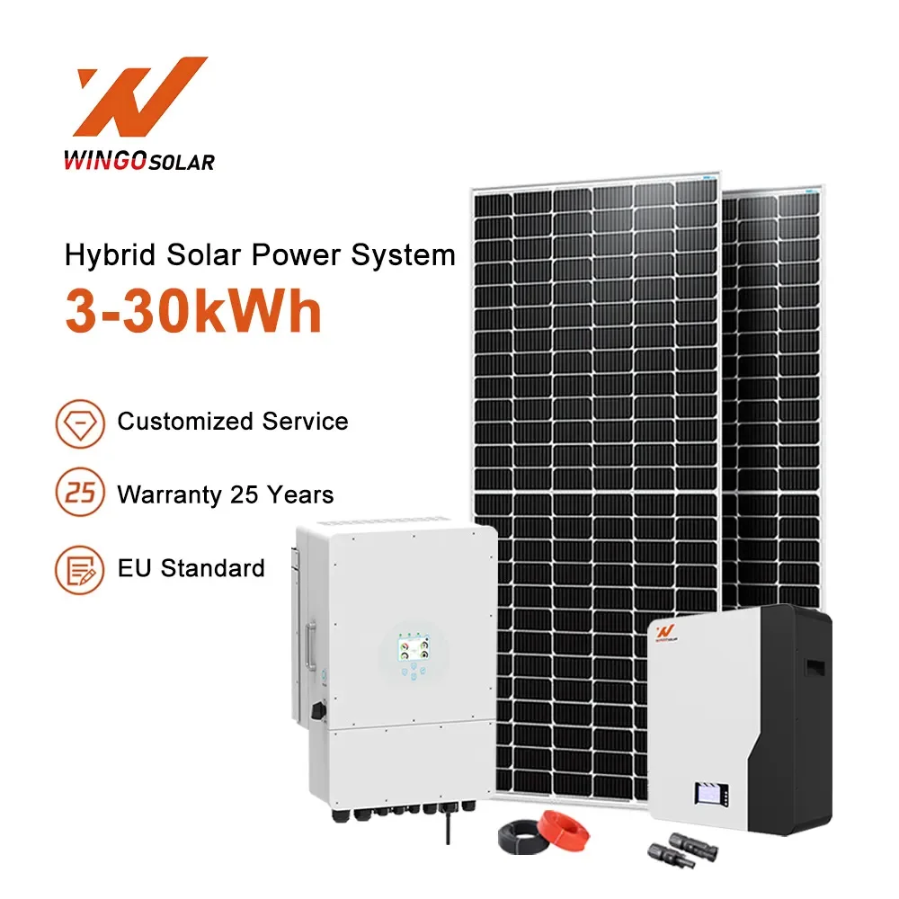 Hybrid System Solar Kit 5kw 10kw 12kw 15kw 18kw 20kw 25kw 30kw Off Grid Solar Power Energy System Storage Home Commercial