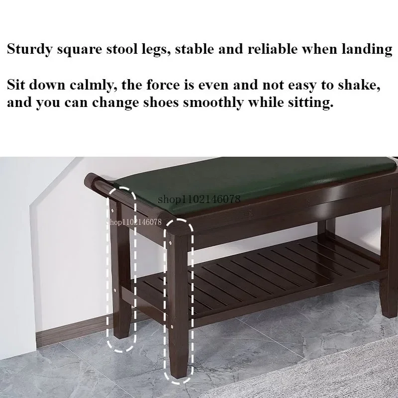 Nordic Entry Door Shoe Changing Stool Light Luxury Shoe Senior Stool Shoe Cabinet Integrated Long Senior Stool Soft Seat Cushion