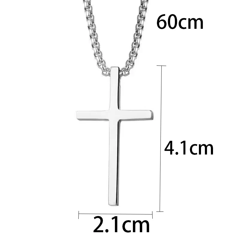FTCY Rvs Kruis Hanger Ketting Voor Mannen Vrouwen Vintage Zilveren Kleur Ketting Choker Party Gift Accessoires