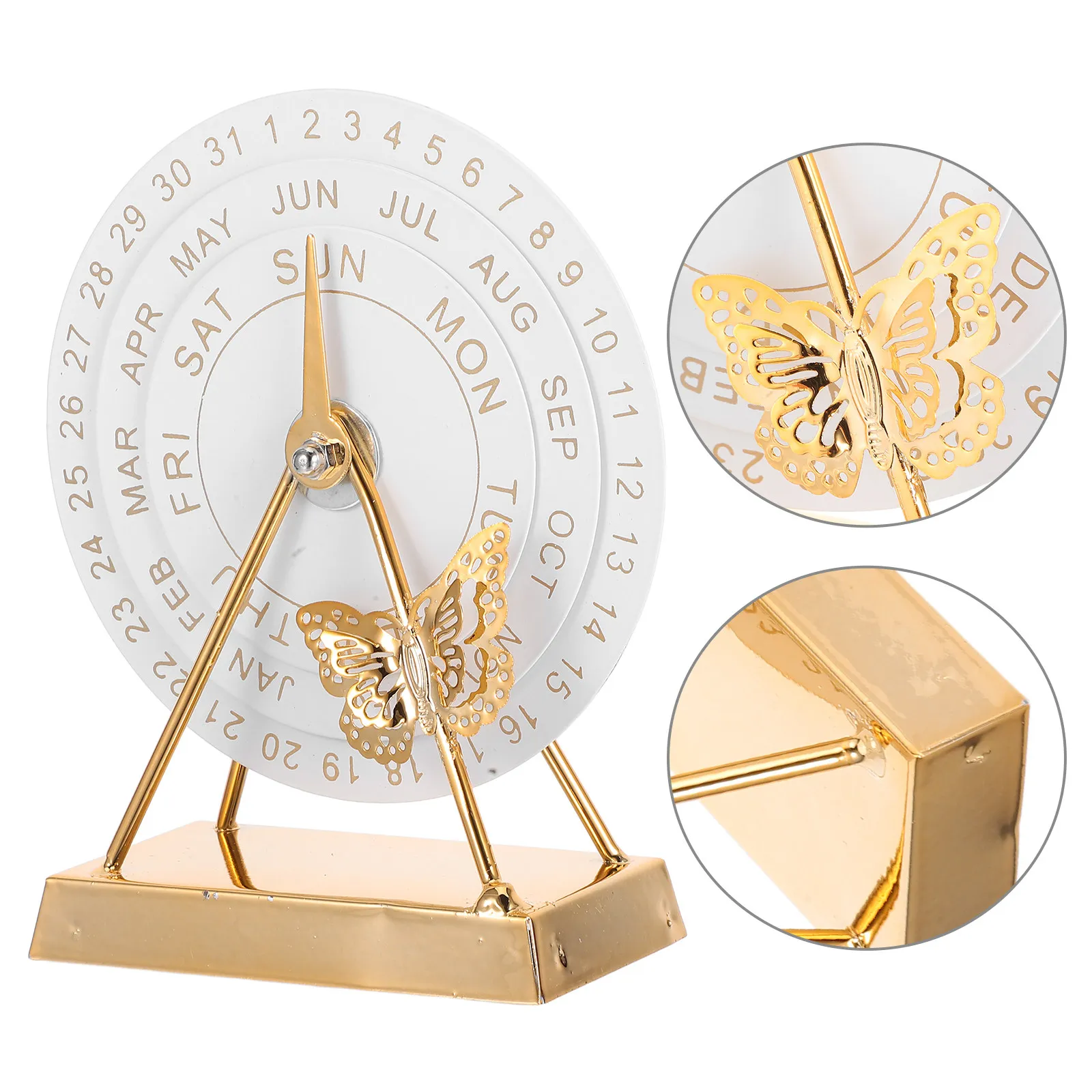 

Round Rotatable Calendar Metal Block Vintage Design Desk Accessories Home Decor Desk Perpetual Calendar Dates Tabletop Ornaments