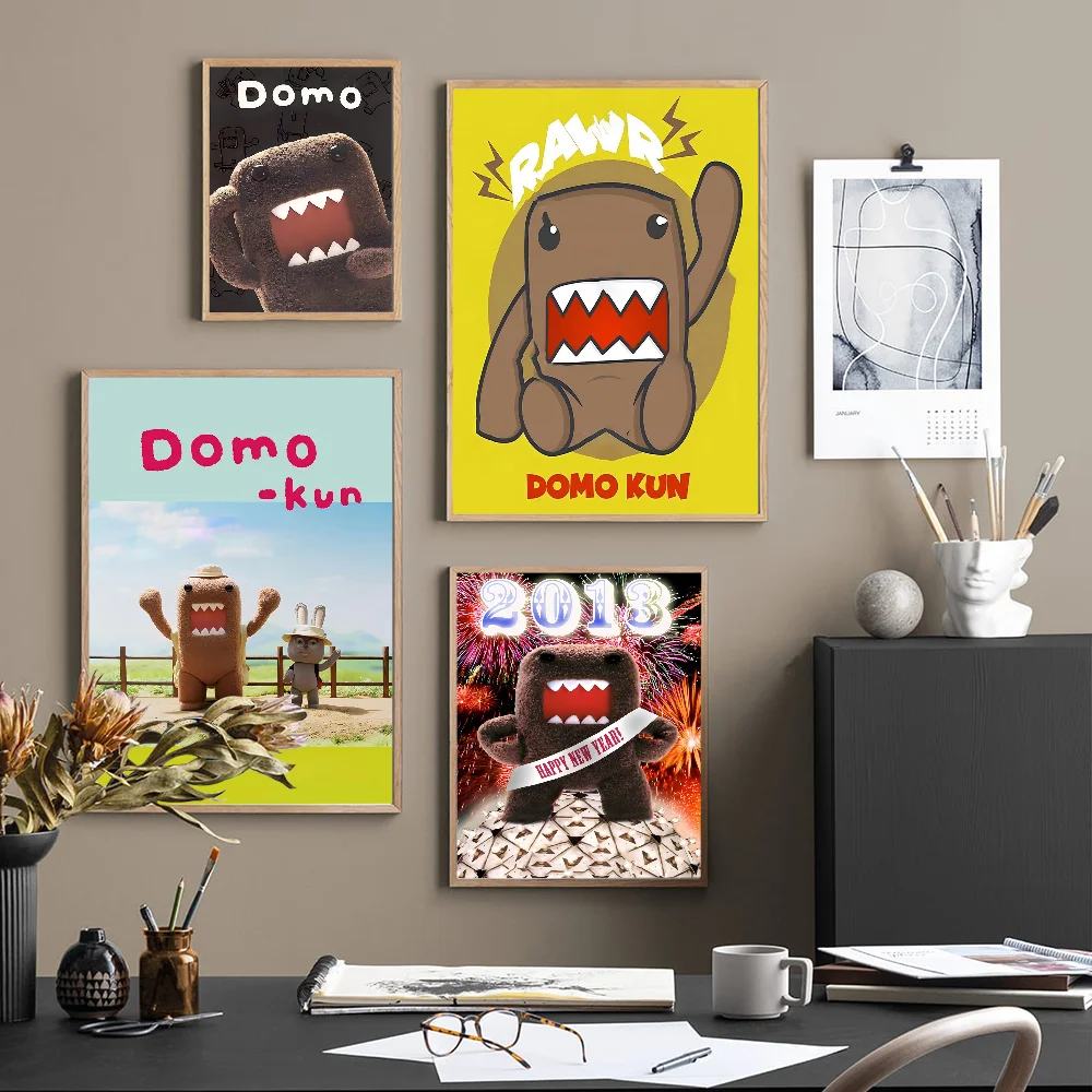 Cute Domo-Kun Self-adhesive Art Poster Whitepaper Prints Posters Artwork Aesthetic Art Wall Painting