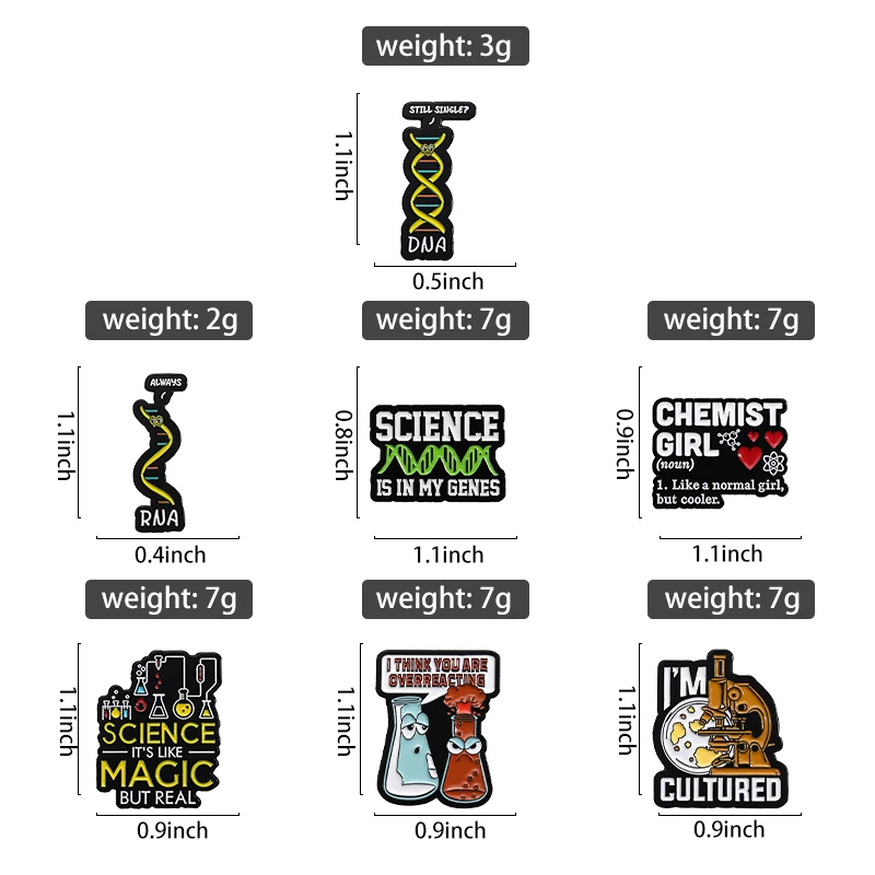 Science Chemist SeriesEnamel Pins Custom Beaker Microscope Brooches Decorative Backpack Clothes Lapel Badge Jewelry Gifts Pins