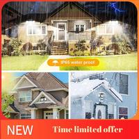 Solar Lights Outdoor Motion Sensor 333 LED Flood Lights, Solar Wall Lights Outdoor Lights With 2 Remote Controls