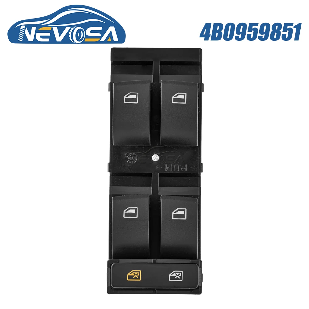 NEVOSA 4B0959851 For Audi A3 A6 C5 RS6 S6 Allroad 1998 99 2004 Electric Power Master Window Switch Lock Button 4B0959851B 501680