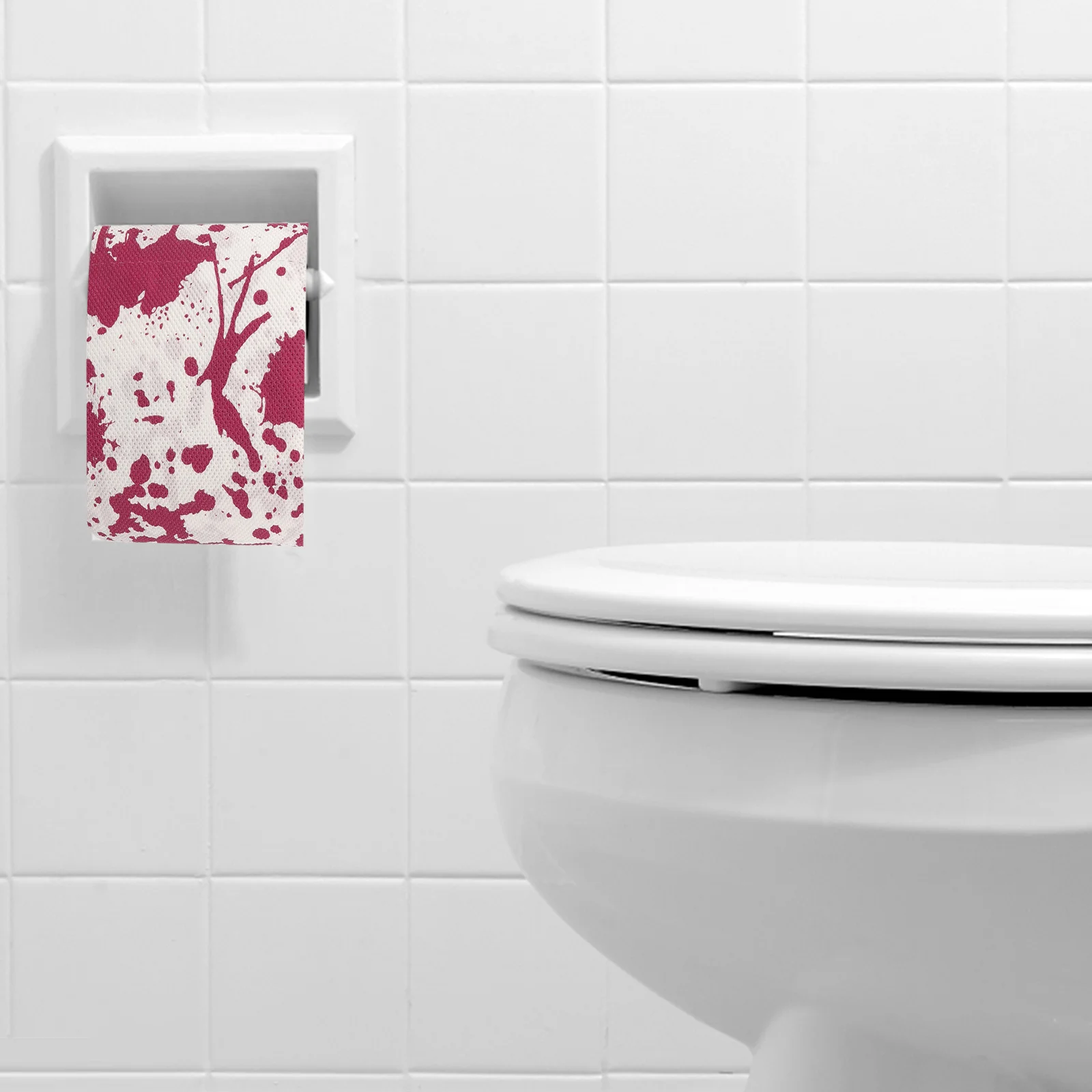 

Soft Skin Friendly Bloodstain Toilet Paper Roll Red Printed Halloween Decorative Bathroom Toilet Paper Party Supplies