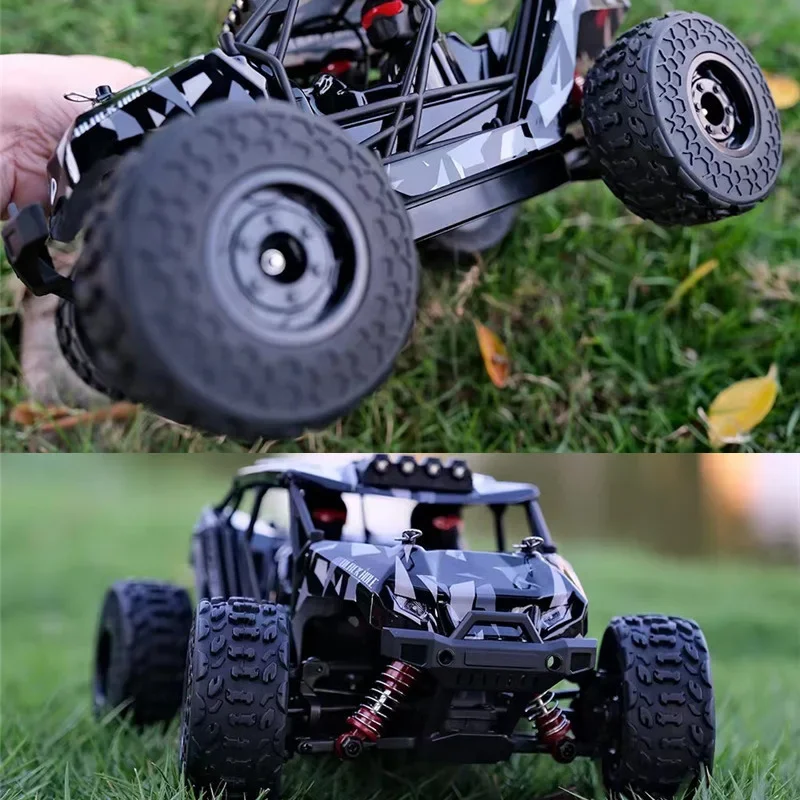 Carro rc 18331 veículo de controle remoto de alta velocidade com tração nas quatro rodas 1:18 carro elétrico off-road para crianças com luzes