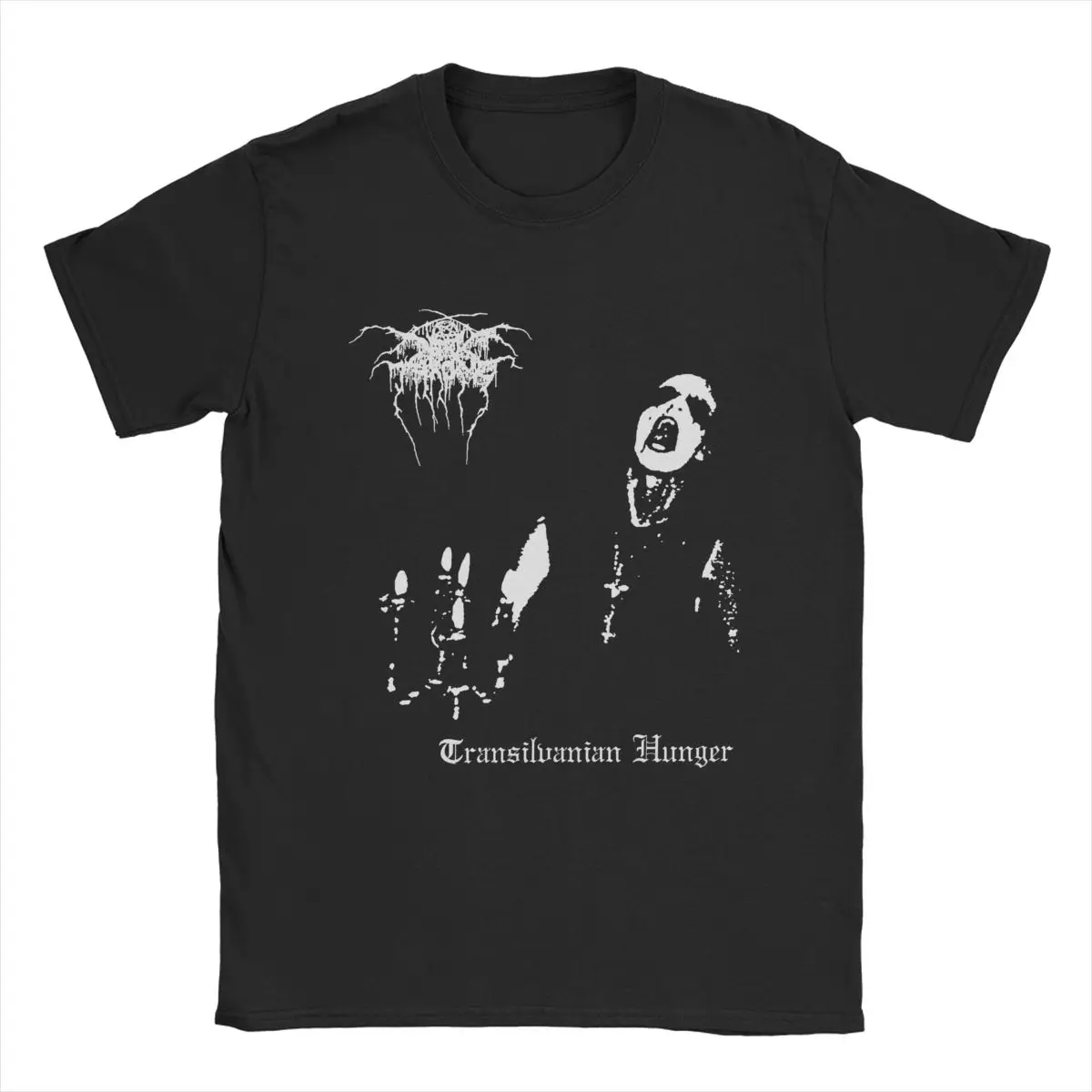 Darkthrone Transilvanian Hunger Men's T Shirts Music Band Leisure Tees Short Sleeve O Neck T-Shirt Cotton Graphic Clothes