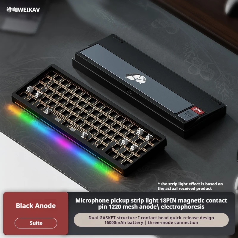 Weikav NUT65 Aluminium mechanische toetsenbordkit Tri-Mode toetsenbordkits Dubbele pakking ARGB-licht 6000 mAh FR4 E-sportaccessoires