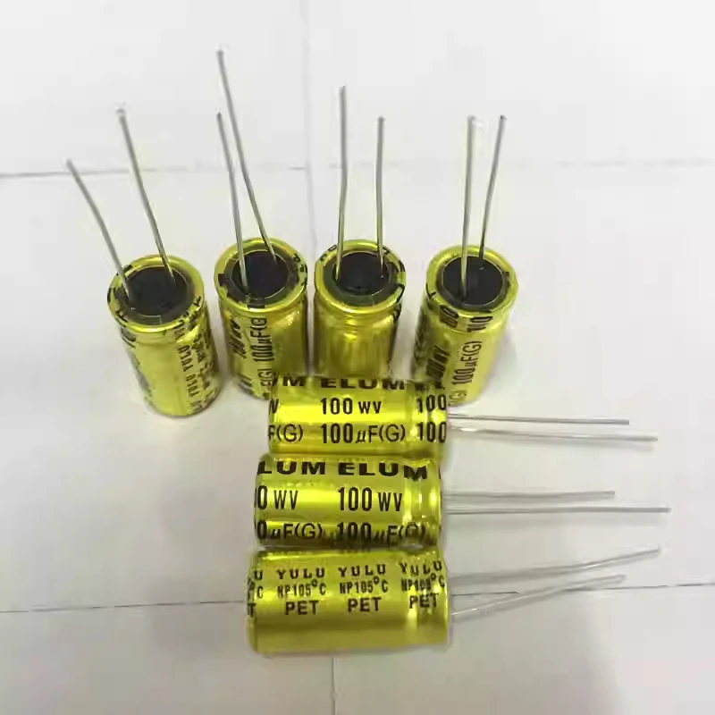 10pcs ELUM 100uf NP non-polar mid low frequency divider electrolytic capacitor 63v100uf 10X20mm