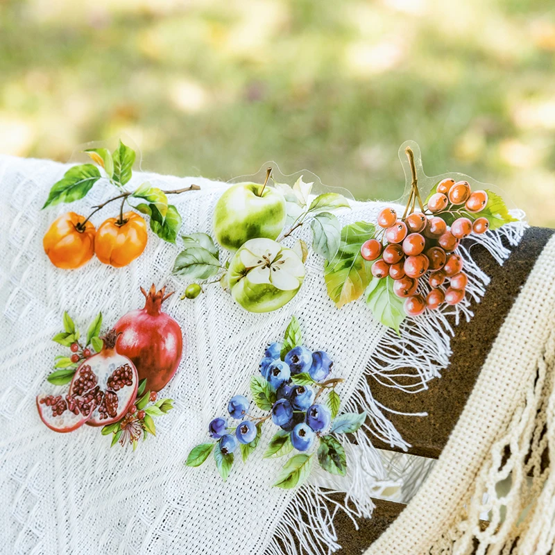 

10 шт., наклейки с фруктами большого размера для домашних животных, прозрачные декоративные наклейки для скрапбукинга, набор наклеек, этикетки, принадлежности для ненужных журналов