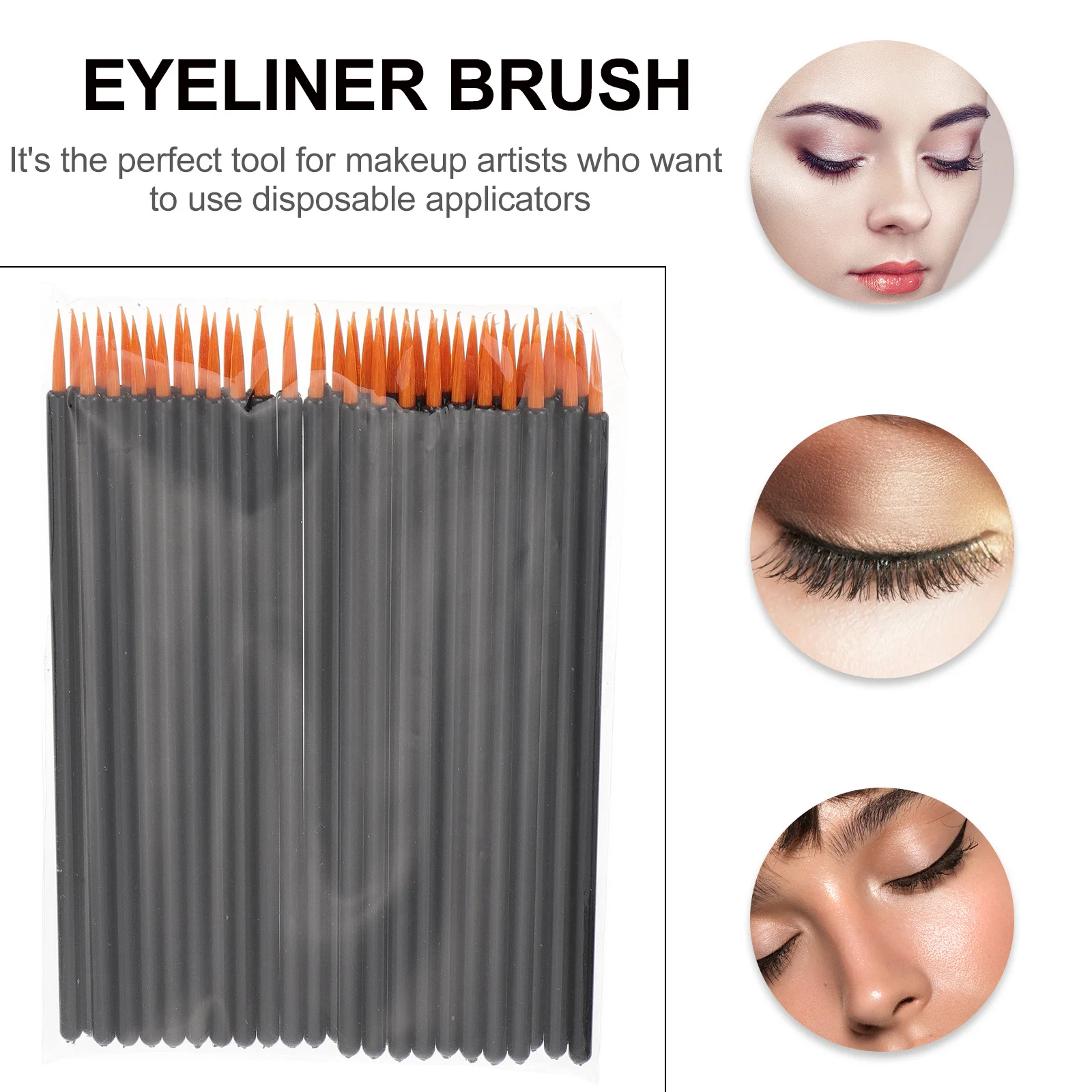 

100pcs Eyeliner Brush Disposable Applicator Mini For Makeup Artists Liquid Liner Tool Fibers Eye Makeup