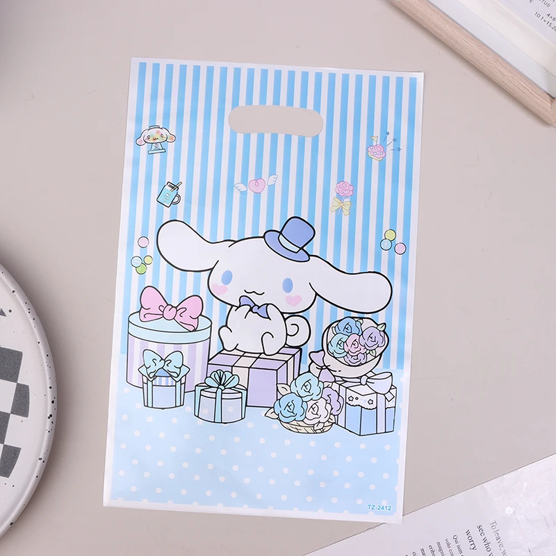 Sanrio-プラスチックギフトバッグ,小さな誕生日パーティーの装飾,パールフィルム,バッグ,女の子のパーティー用品,装飾,10個