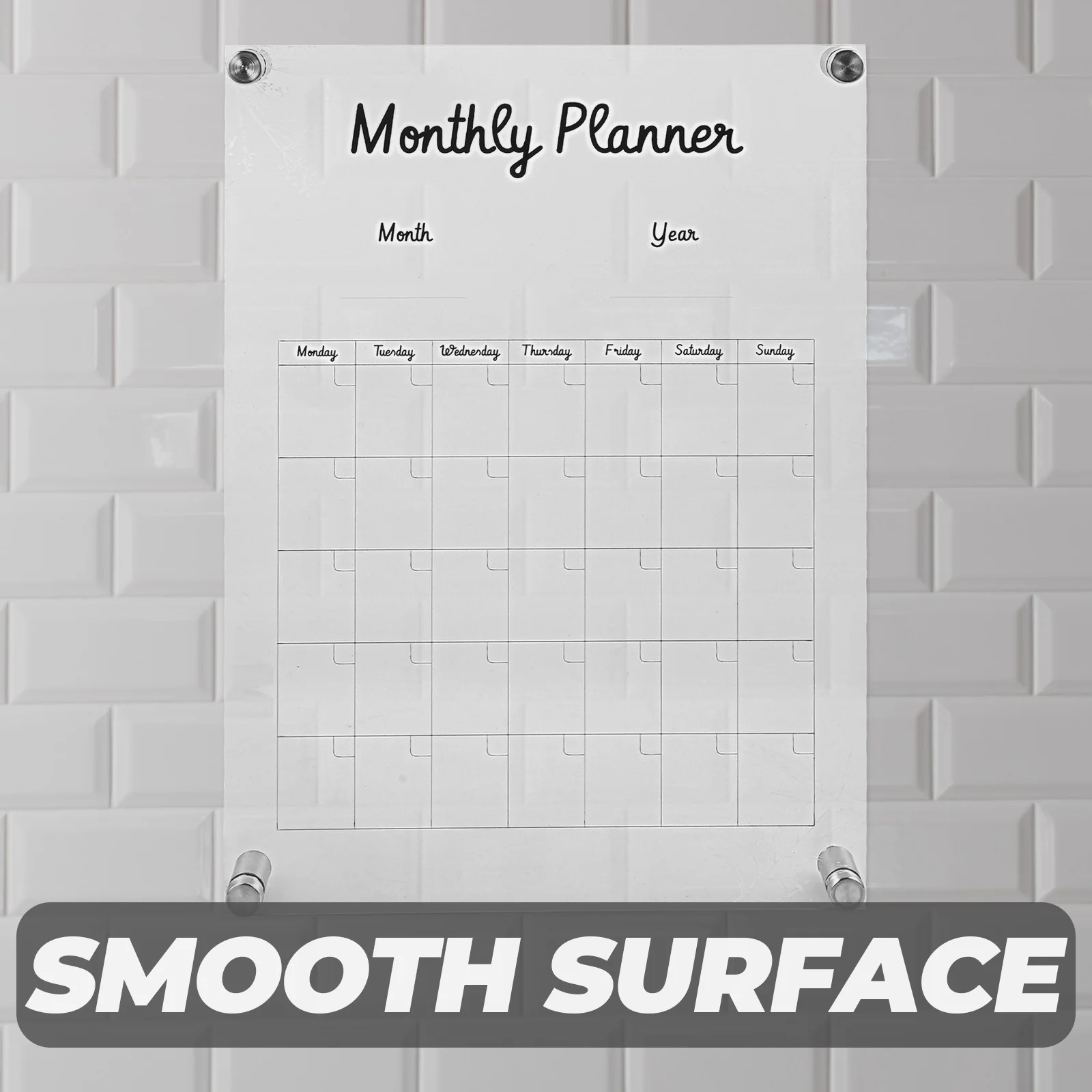

1 set 1 Set Acrylic Clear Erasable Message Weekly Planning Display For Office Home School Memo Board Reminder Week Planner Board