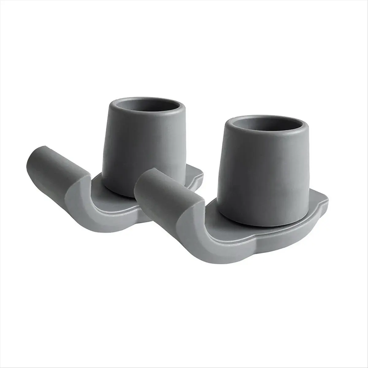 AT16 Ski Glides, Universal Foot Pads for Folding Walkers, Rubber Mobility Aids, Replacement Glide Caps for Seniors Grey