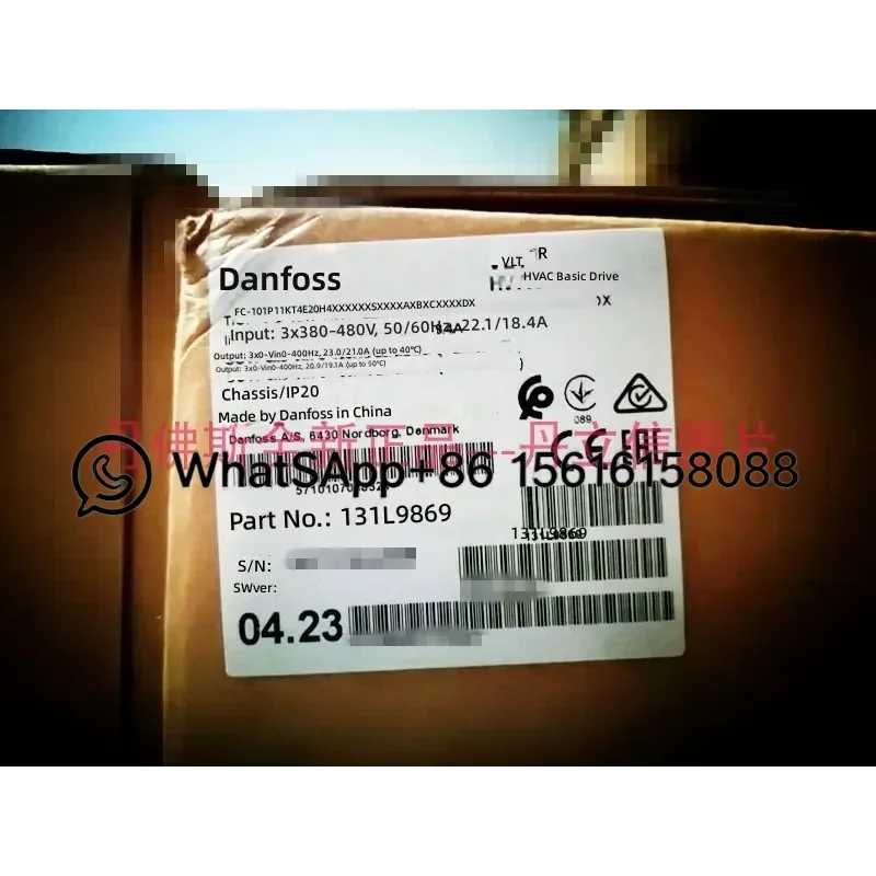 Original Danfoss Inverter FC-101P11KT4E20H4XXC 131L9869 VFD Variable Frequency Drive AC Motor Speed Controller New Genuine