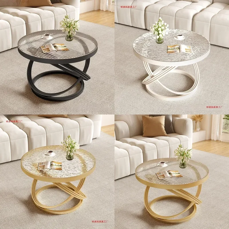 Nordic Tempered Glass Coffee Table Small Modern Minimalist Side Table for Living Room Bedroom Home Furniture