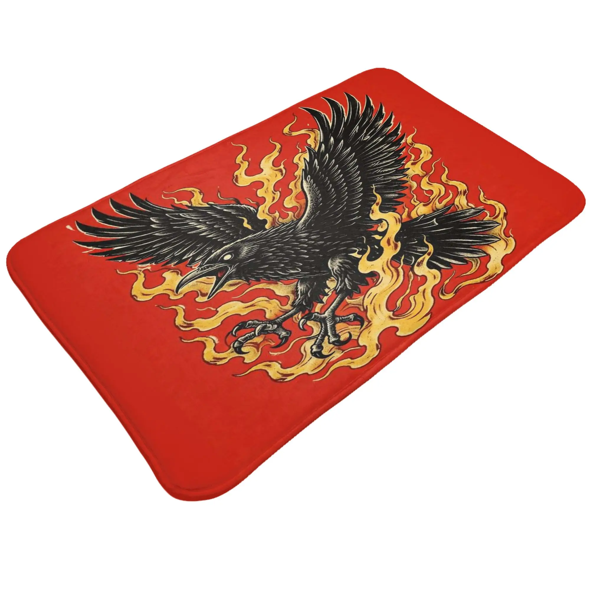 Fiery Eagle On Red Background Graphic Anti-Slip Doormat Bedroom Mat  Floor Indoor Home Decor