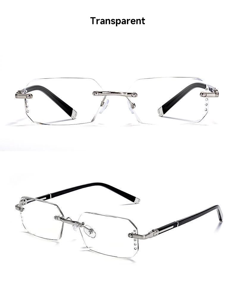 Mode Diamant Anti-blau Licht Lesebrille Frau Mann Randlose Brillen Blockieren Blau Licht Schutz Brillen +1,0 Bis +4,0 – Detail 9