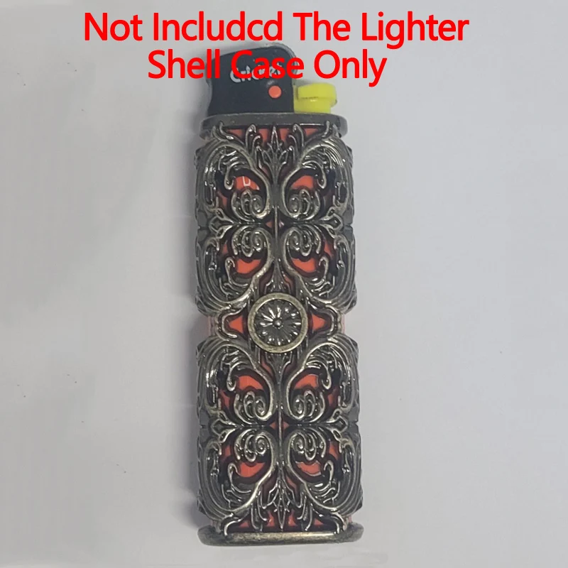 3D Carving Metal Armor Gas Lighter Shell Reusable Protect Box For Cricket Ed1 Large Lighters Universal Outside Armor Cover