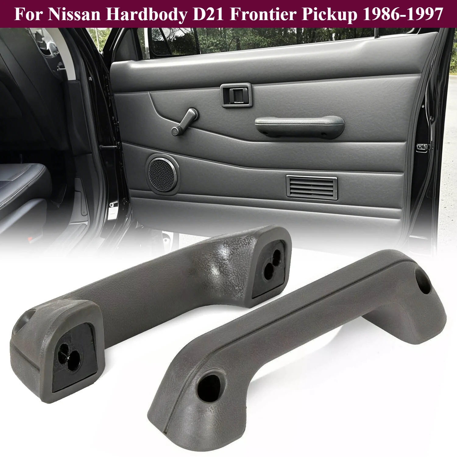 

For Nissan Hardbody D21 Frontier Pickup 1986-1997 Armrest Door Pull Handle 2pcs 80940-15G00 80941-15G00