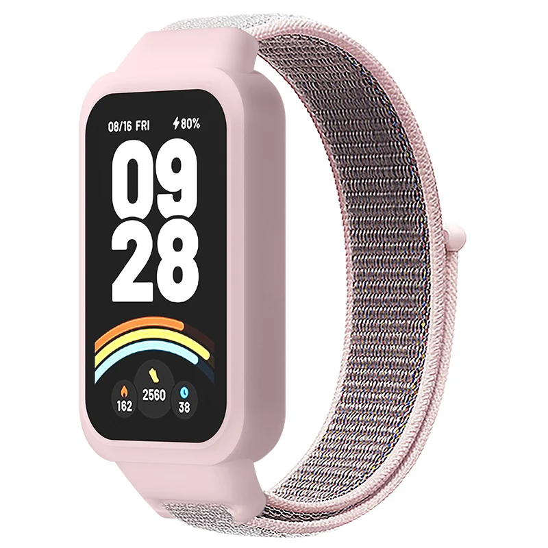Nylonarmband + Schutzhülle für Xiaomi Smart Mi Band 9 Active/8 Active, Armband + Schutzgehäuse, Redmi Band 3 2 – Detail 5