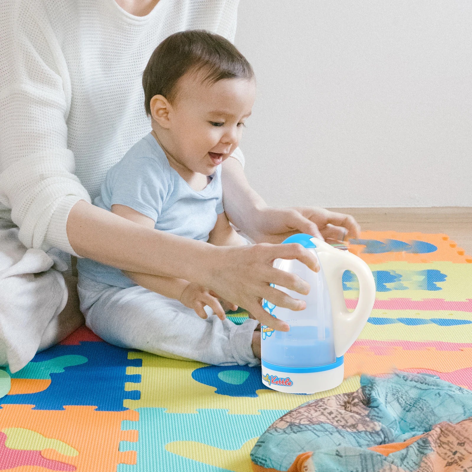 

1pc Luminous Music Electric Kettle Toy for Kids Educational Plaything Home Appliance Simulation Kitchen Toy Plastic Lightweight