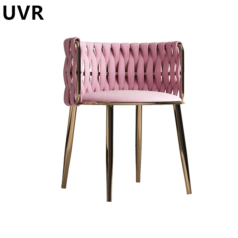 UVR Cosmetic Chair Creative Design Fashion Velvet Seat Modern High Quality Leisure Comfortable Backrest Chair Household Use