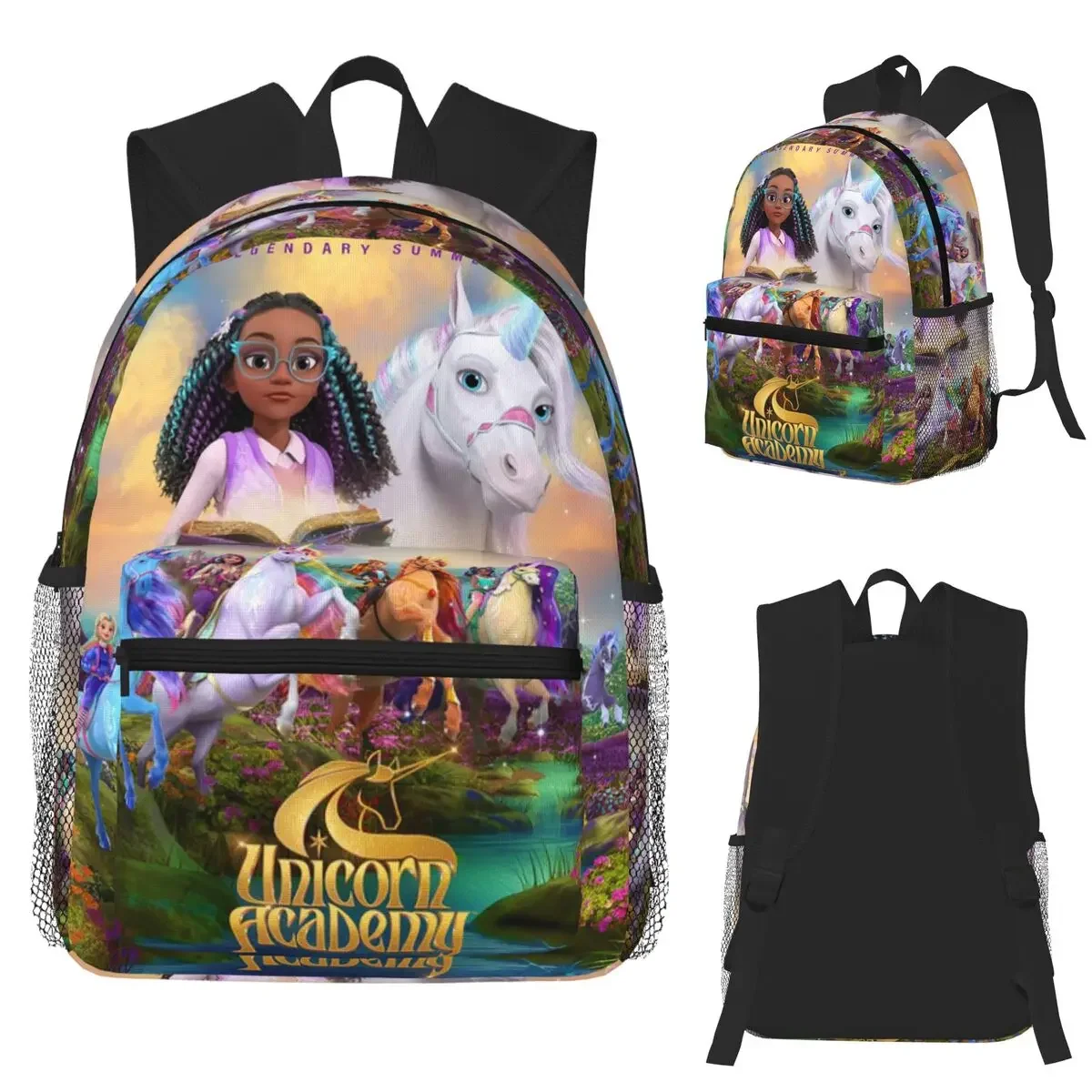 Unicorn Academy  Student Backpack School Bag Hiking Travel Daypack for Boys Girls Fashion Bookbag Shoulder Bags