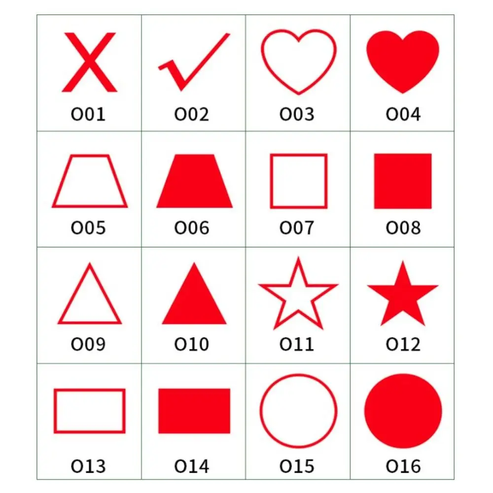 Mini Teacher Seal Stamp Five Cornered Star Love Square Rectangular Triangle Pattern Red Flag Thumb Scrapbooking Seal