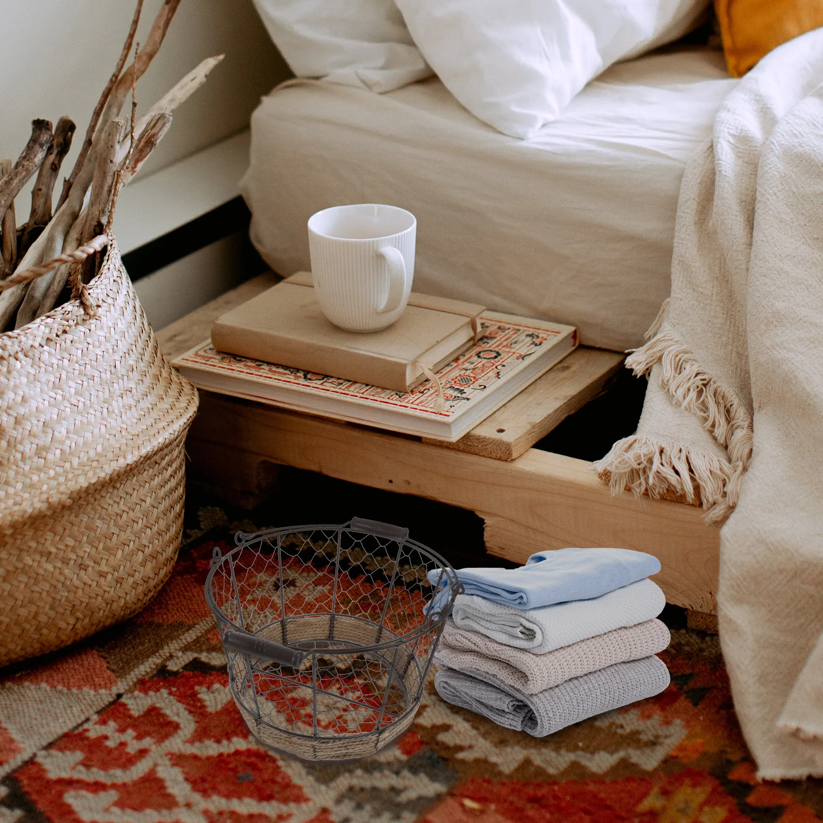 

Iron Wire Storage Basket Rectangular Metal Fruit Vegetable Box Decorative Bread Holder Desk Organizer Home Wire Baskets