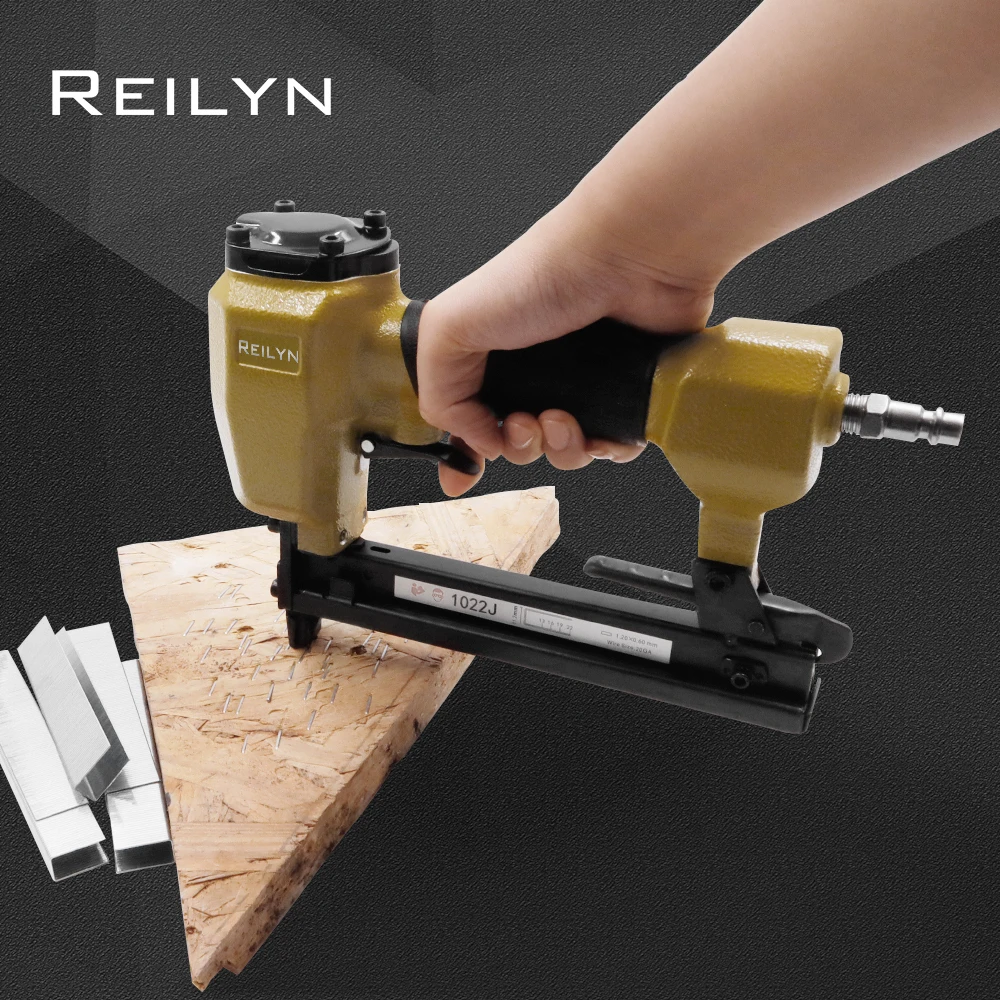 20 Ga Pneumatic Stapler 1022J Crown 11.2mm Wire 0.6x1.2mm 10-22mm Stapler Upholstery Pin Stapler Air Nailer Sofa Air Stapler