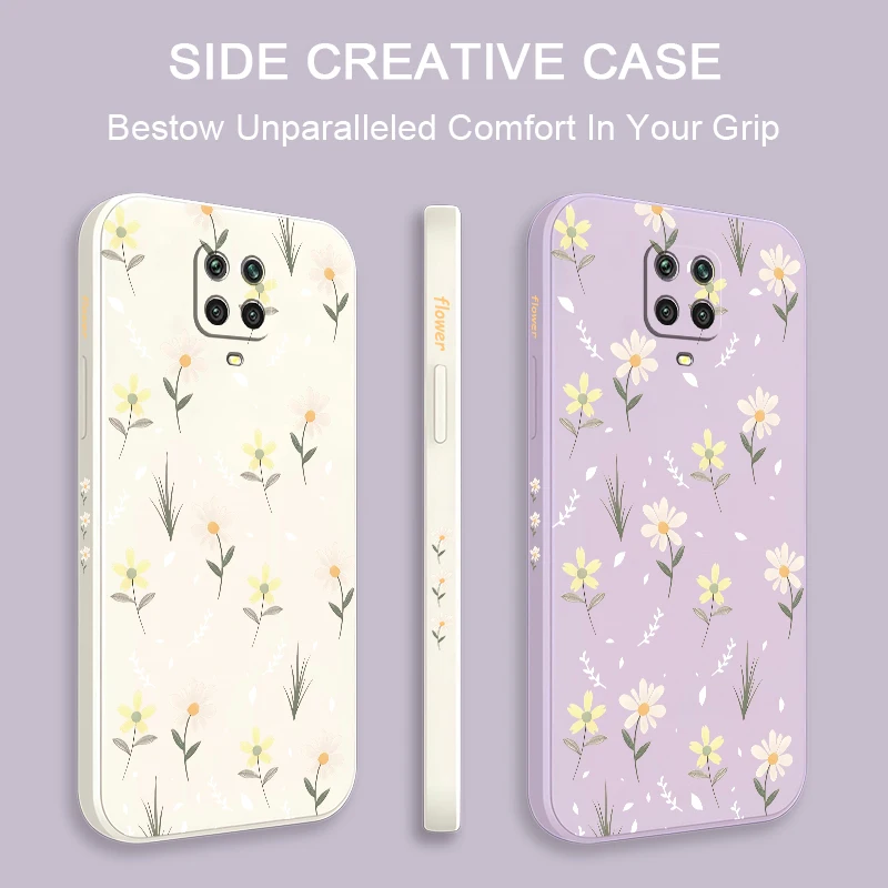 Case For Xiaomi Redmi Note 10 10S 10T 9 9S 8 7 Lite Pro Max Daisies Flowers Silicone Soft Shockproof Bumper Back Phone Cover