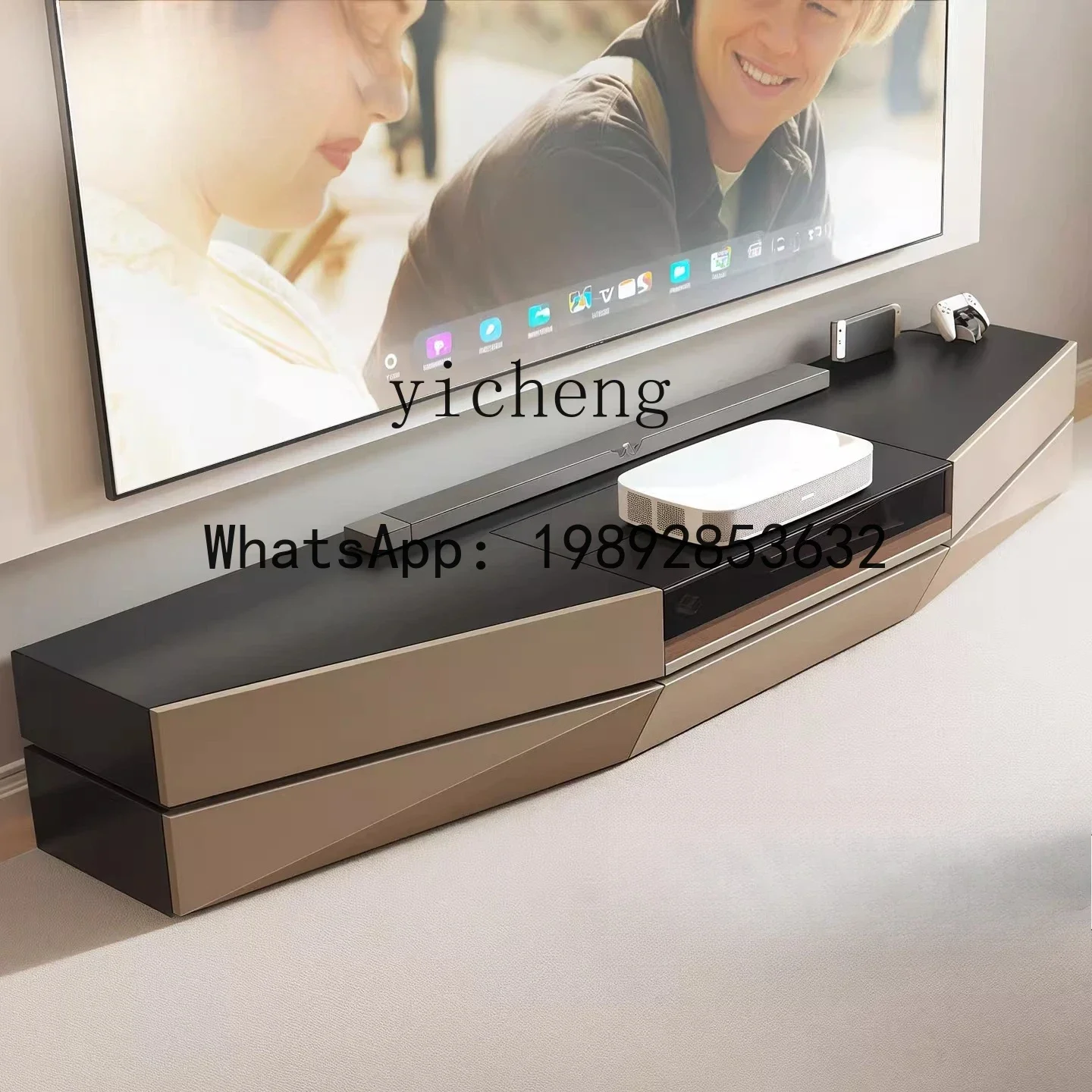 Pure Solid Wood Telescopic Projector Simple Luxury Telescopic Table TV Cabinet
