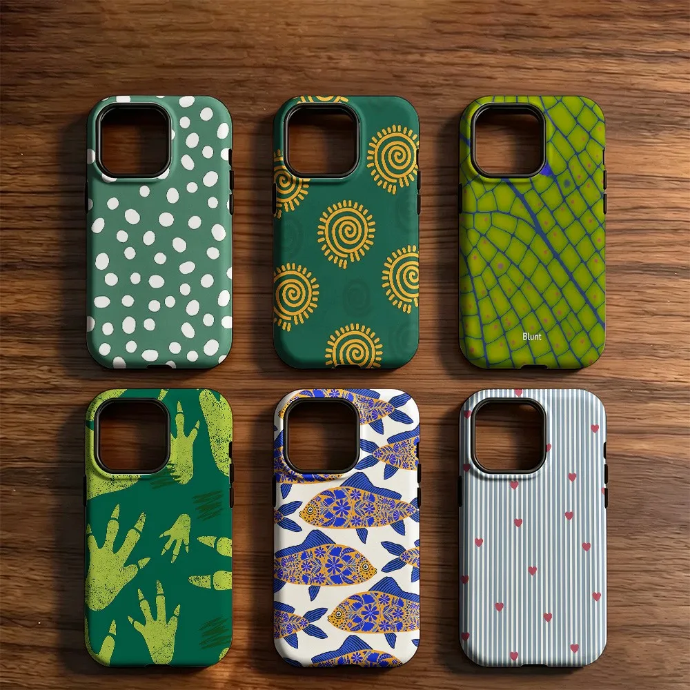 Green Polka Dot Phone Case for Samsung Galaxy S20 S22 S23 S24 S25 S26 FE Plus Ultra Edge 4G 5G Luxury Double-layer