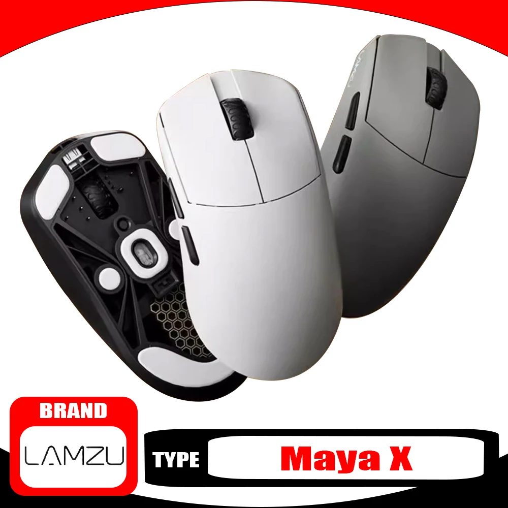 LAMZU Maya X  Wireless Mouse 8K Lightweight PAW3950 Sensor Duel Mode E-sport Gaming Mouse Low Delay Pc Gamer Accessories Gifts