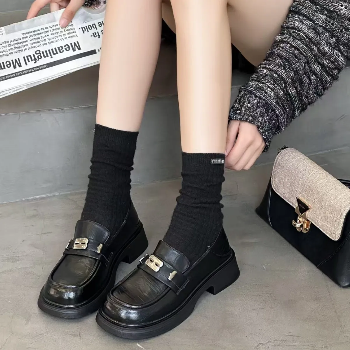 

Модные женские лоферы из натуральной кожи, весенне-осенние новые дизайнерские кожаные туфли, женские туфли на платформе в британском стиле в стиле ретро