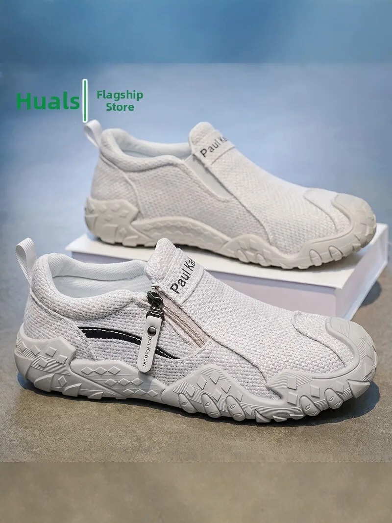 Men's Canvas Shoes Breathable Linen Fisherman Sporty Soft Bottom Casual Slip-On Outdoor Leisure Footwear Autumn 2026 New Model