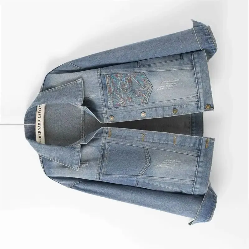 

Fashion embroidery Women Denim Jacket Cowboy Short Coat New Spring Autumn Korean Edition Loose Jeans Outerwear Casual Ladies Top